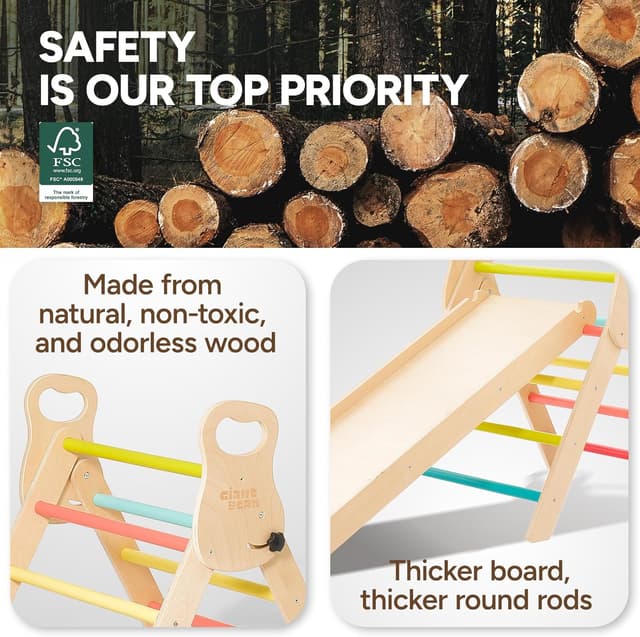 Thumbnail 4 de Indoor Klettergerüst ab 1 Jahr Montessori Kletterbogen mit Kissen