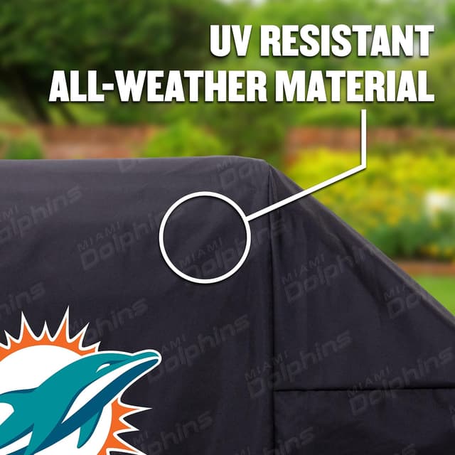 Detalle de YouTheFan NFL Heavy Duty Waterproof Grill Cover for Grills up to 5’ Wide (UV Resistant)