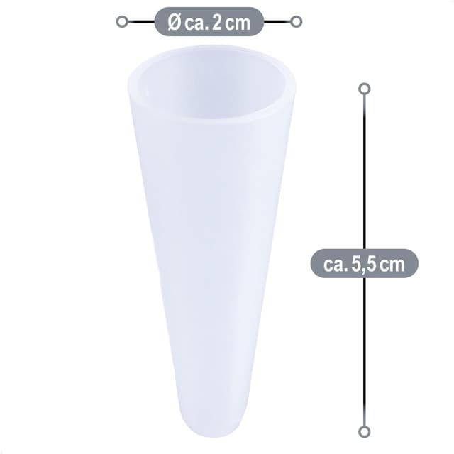 Detalle 2 de com-four 2x Schultüten Spitzenschutz aus Kunststoff – transparente Aufsteck-Spitze (Ø 2 cm) zum Schutz der Einschulungstüte