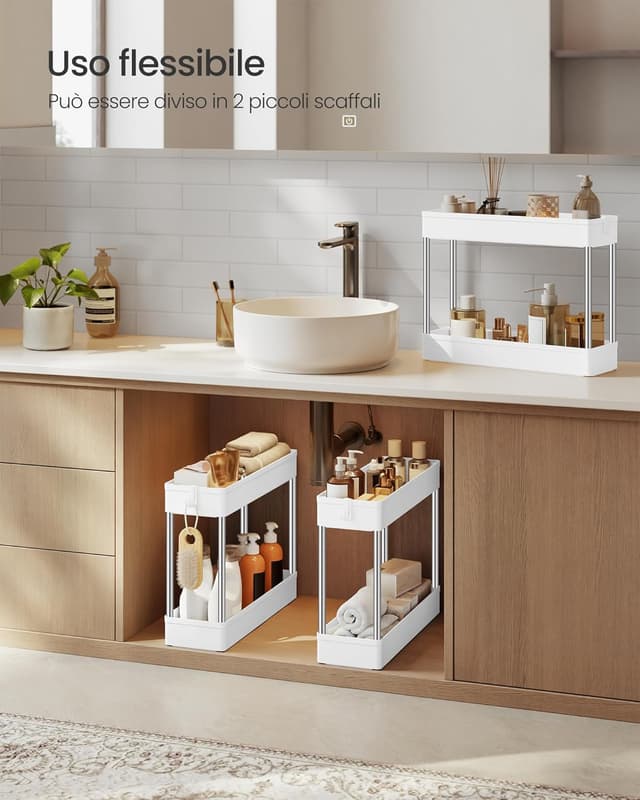 Detalle 1 de SONGMICS KSC08WT carrello portaoggetti 4 livelli