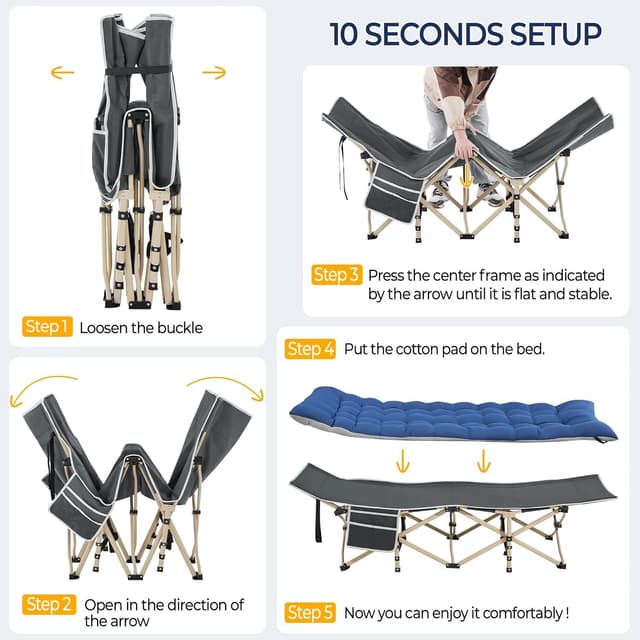 Thumbnail 5 de Yaheetech Cama de Campamento Plegable 150 kg