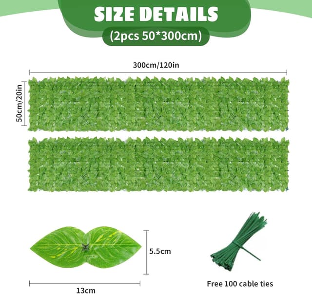 Detalle 2 de REOVE Artificial Ivy Privacy Fence 3m