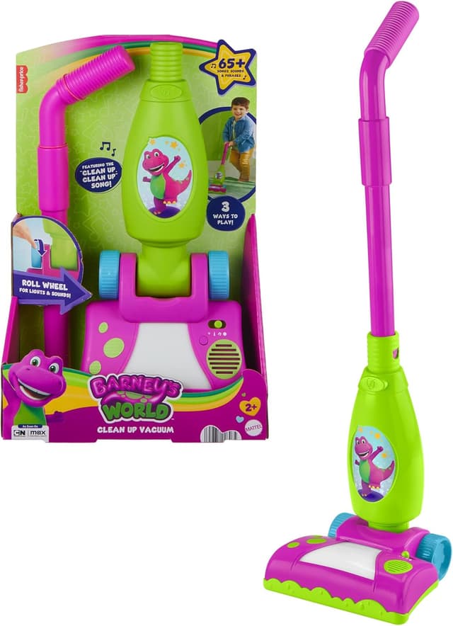 Detalle de Barney’s World Toddler Toy Clean Up Vacuum (Electronic Push Along) with Lights, Music & Games