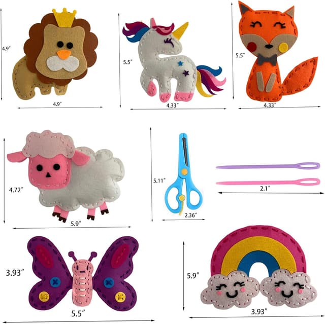 Thumbnail 4 de Tierfilz Nähset für Kinder, 12 Basteltiere