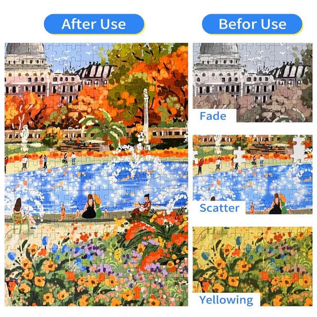 Detalle de YIIFELL Puzzlekleber Klar – Transparenter Puzzle-Kleber mit Easy-On Applikator (2er Pack, je 120 ml)