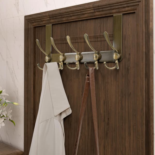 Thumbnail 2 de HONSKY Over Door Hook Rustic 5 Hooks