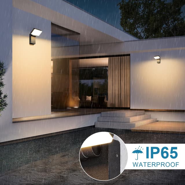 Detalle de Kingwen applique murale esterno LED 40W 3000K IP65 con pannello rotante a 360°