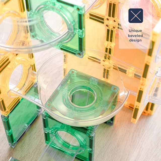 Detalle 2 de CONNETIX Piastrelle magnetiche Arcobaleno Ball Run – Espansione da 66 pezzi