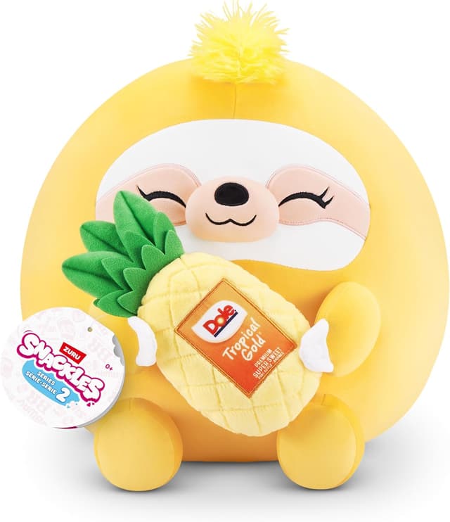 Detalle de Snackles Series 2 Sloth (Dole, Pineapple) plush toy – small 20cm
