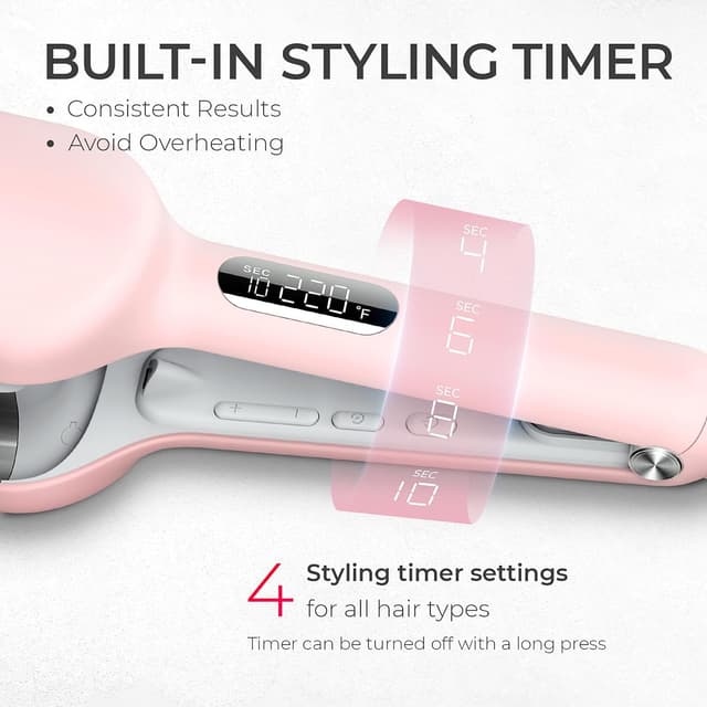 Detalle de TYMO ROVY 32mm Hair Waver Crimper Ionic Wave Curler with Ceramic Tourmaline Barrel (Dual Voltage, Anti-Scald)