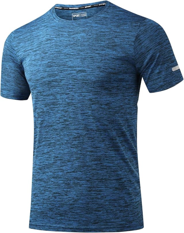 Detalle de Peakwell Herren Sport T-Shirt Kurzarm Reflexstreifen