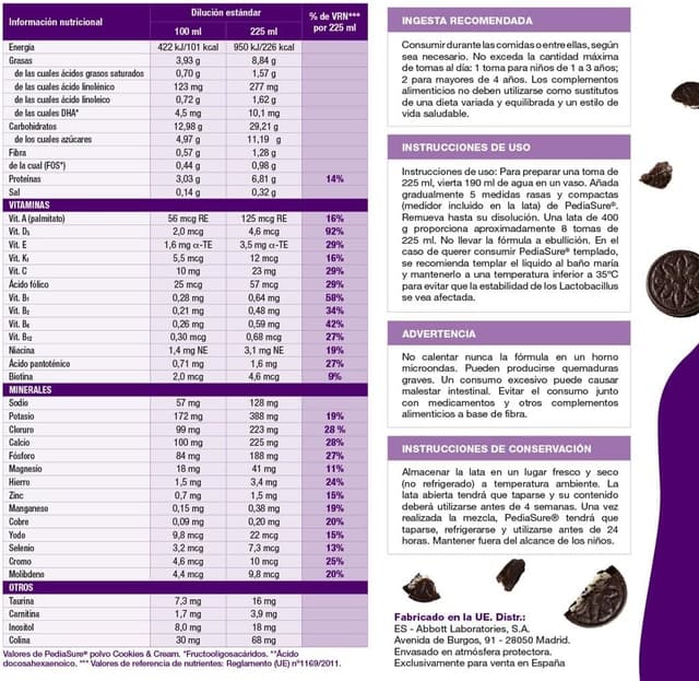 Thumbnail 4 de PediaSure Cookies & Cream – Complemento Nutritivo para Niños 🍪