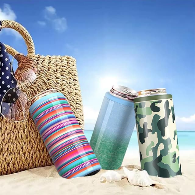 Detalle de TILUCK Skinny Can Cooler for Slim Beer & Hard Seltzer (Double-Walled Stainless Steel) for 12 oz Slim Cans