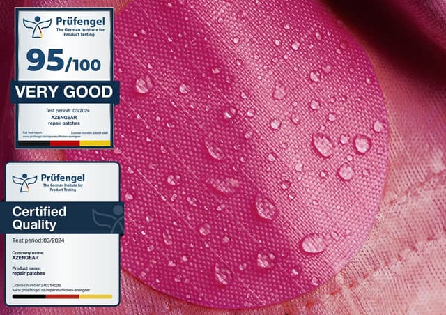 Detalle de aZengear Repair Patches Stick-On Waterproof Kit (30+ colours, 11 pieces) for down jackets, tents, shoes & more