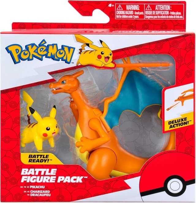 Detalle de Pokémon Battle Figure Pack PKW3459 – Glurak & Pikachu, bewegliche Battle Feature Figur