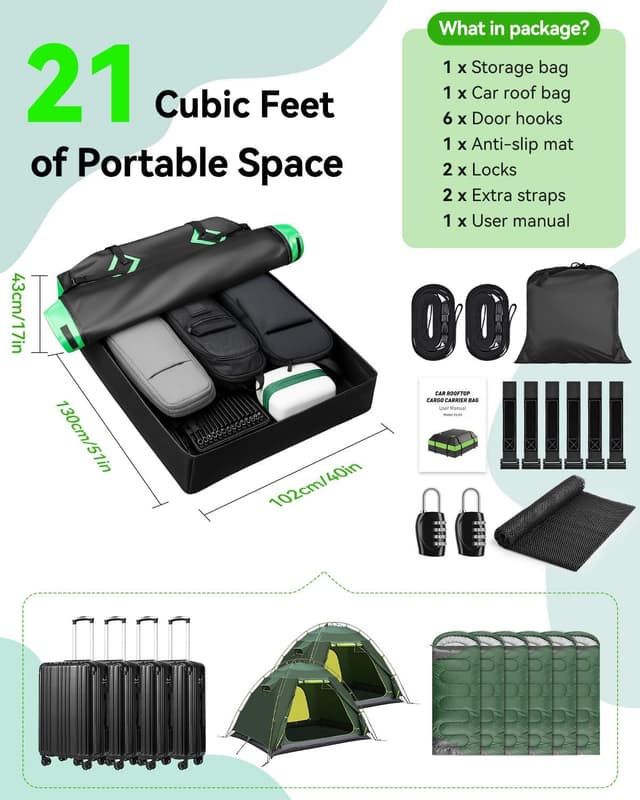 Detalle 1 de Borsa da tetto 595 L pieghevole impermeabile