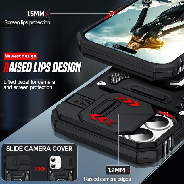 Detalle de LeYi iPhone 17 Case with Camera Slider 2-Pack