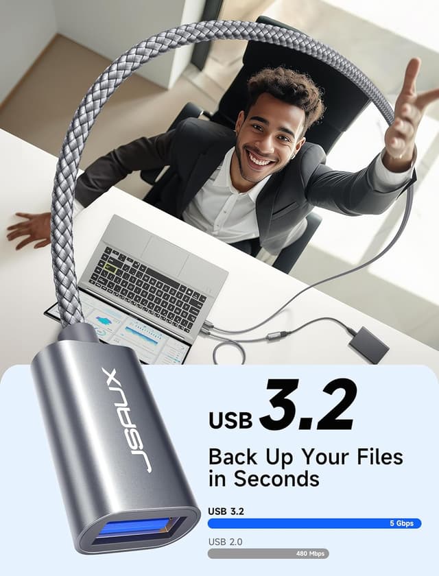 Thumbnail 1 de JSAUX USB 3.0 Extension Cable 10ft Pair