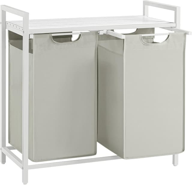 Detalle de VASAGLE BLH201W01 cesto portabiancheria con 2 sacchi rimovibili da 46 L