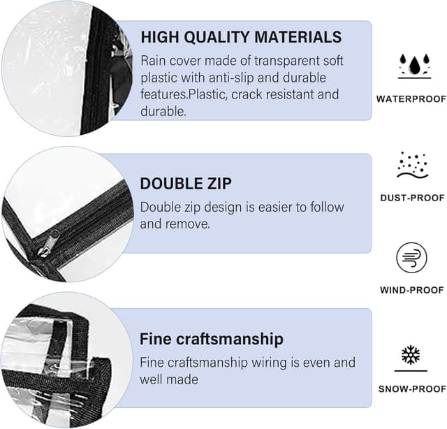 Detalle de Clear Folding Wagon Rain Cover – Waterproof, UV resistant EVA trolley cover (trolley and canopy not included)