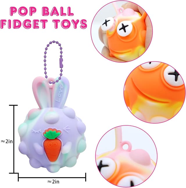 Thumbnail 1 de KissFree Easter Animal Pop Fidget Balls 18 Pack
