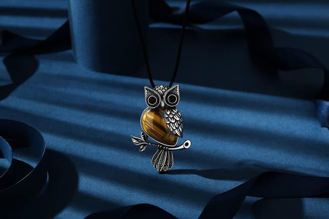 Thumbnail 1 de XIANNVXI Crystal Owl Necklace 19.6in