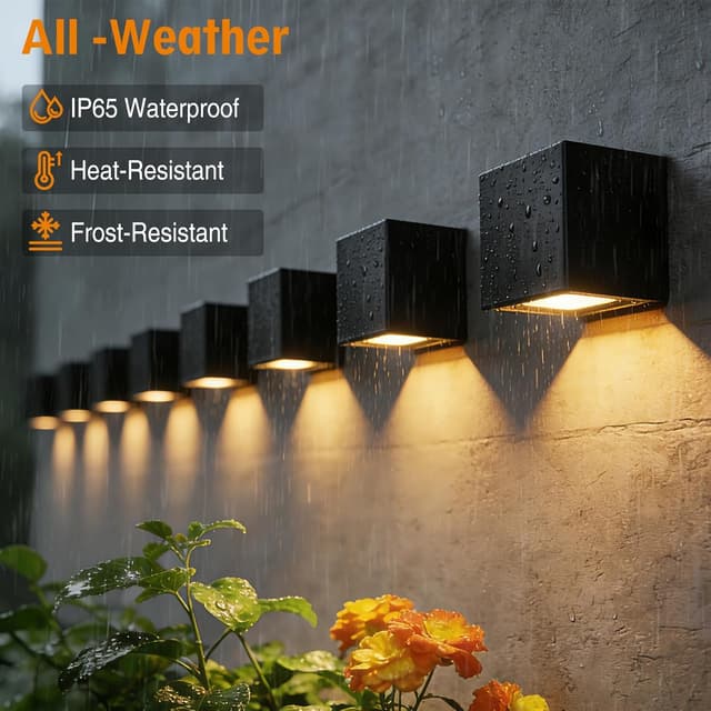 Thumbnail 4 de YUNYODA Solar Wall Lights 2 Pack Outdoor
