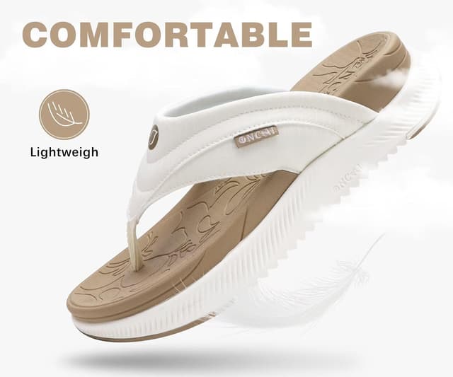 Detalle de ONCAI Damen orthopädische Kissen-Flip-Flops mit Arch Support (Größe 36–43)
