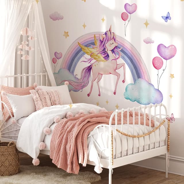 Thumbnail 3 de Wandtattoo Regenbogen Einhorn Groß 2x 30x90 cm