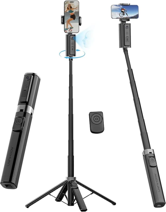 Detalle de AOCHUAN Smart M3 3-in-1 Face Tracking tripod for iPhone (57" expandable selfie stick with remote)