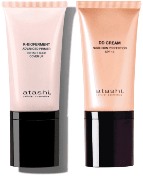 Detalle de Atashi DD Cream Nude y K-Bioferment Primer Iluminador 🌟