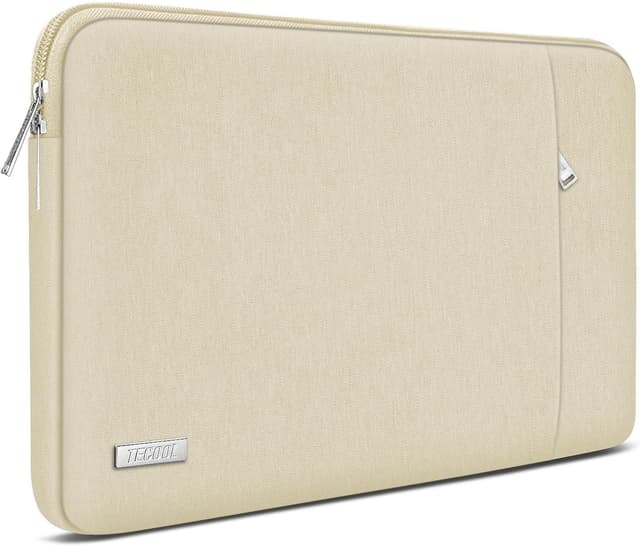 Detalle de TECOOL 14 Zoll Laptoptasche (Laptop Sleeve) wasserdicht, Beige – passend für viele 14”-Notebooks
