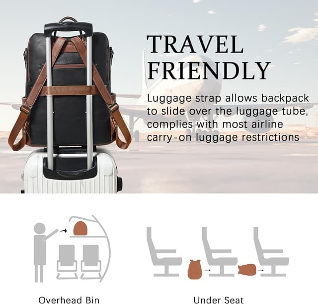 Detalle de Shrrie Damen-Rucksack für 15,6‑Zoll‑Notebooks – wasserdicht, mit Laptopfach