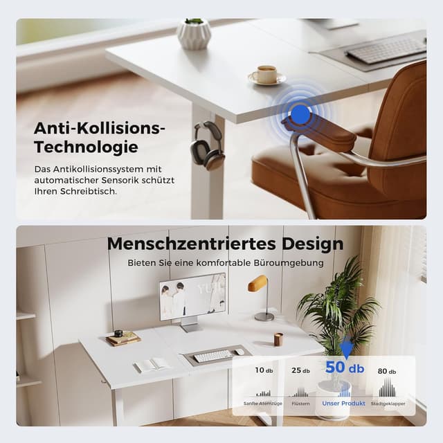 Detalle 2 de Agilestic Höhenverstellbarer Schreibtisch 120×60 cm, elektrisch