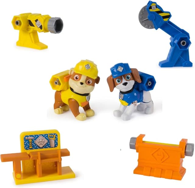 Detalle de Patrulla Canina Rubble & Crew Pack figuras 2 accesorios