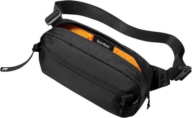 Detalle de tomtoc 3,5L Borsa da petto RFID convertibile in tracolla – Marsupio leggero impermeabile (nero) per iPad mini 7