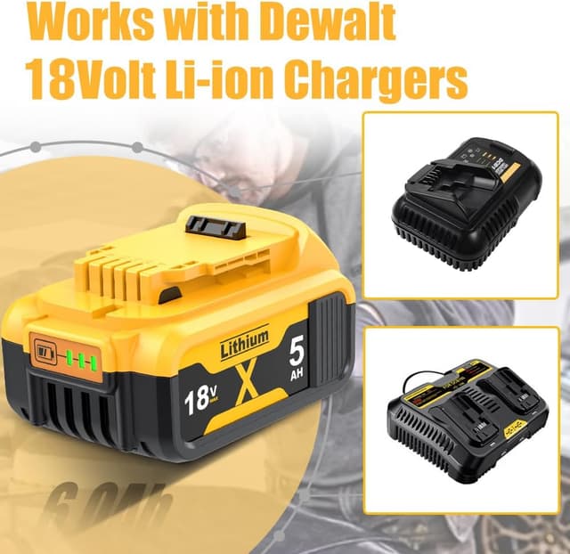 Thumbnail 4 de Dewalt 18V Ersatzakku DCB182 2x 5000mAh