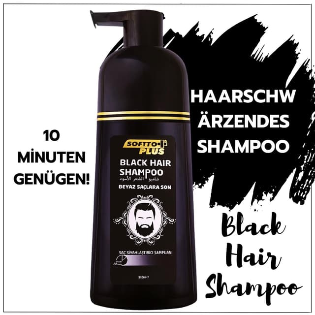 Thumbnail 6 de Softto+ Plus Black Hair Shampoo: graue & weiße Haare in 10 Minuten abdecken, inkl. Handschuhe (2 x 350 ml)
