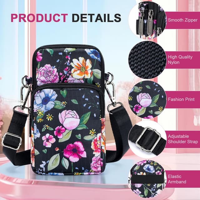 Detalle 2 de SUCIKORIO borsetta porta cellulare da donna impermeabile con tracolla regolabile