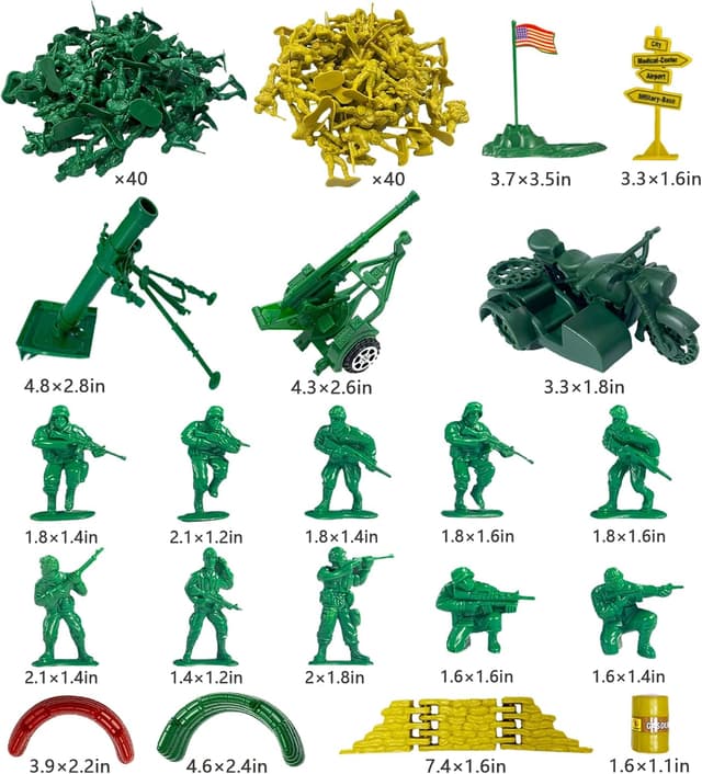 Detalle 2 de TALGIC Army Men Toys Large Battle Playset (120 PCS) — Army Men Action Figures & Military Vehicle Battlefield Set