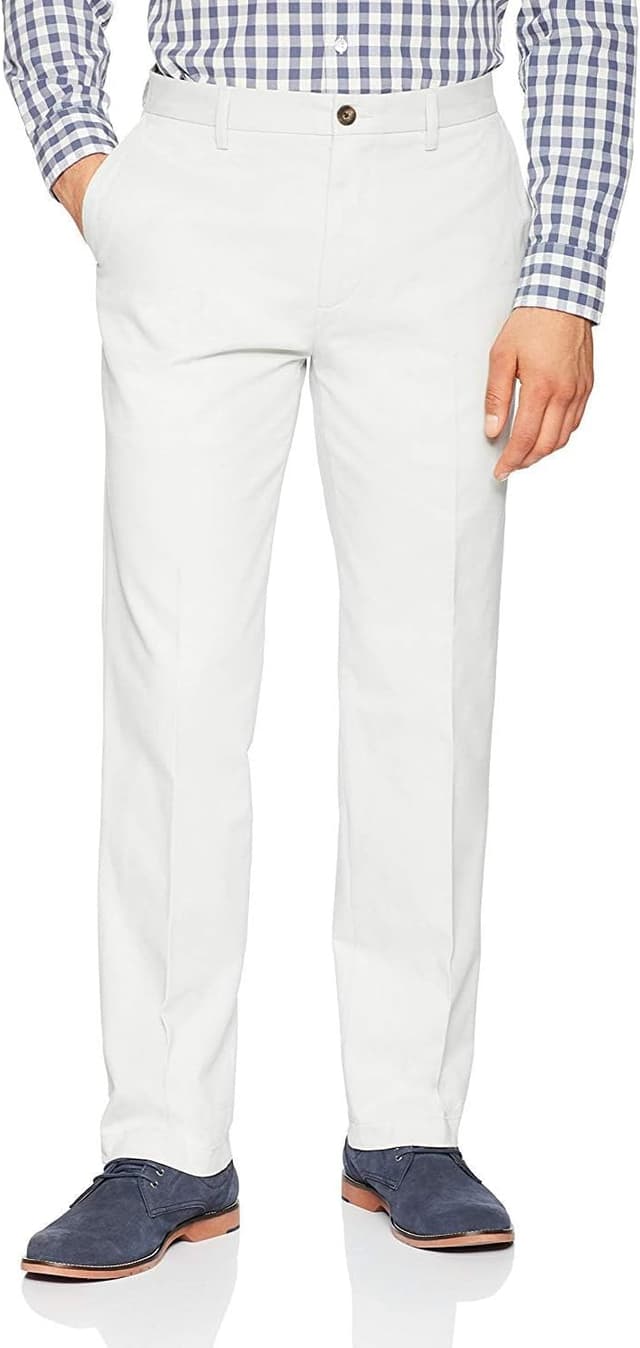 Detalle de Amazon Essentials Men’s Classic Fit Wrinkle-Resistant Flat-Front Chino Trousers (Big & Tall options)