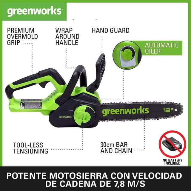 Thumbnail 1 de Greenworks GD24CS30 motosierra 30 cm 📷