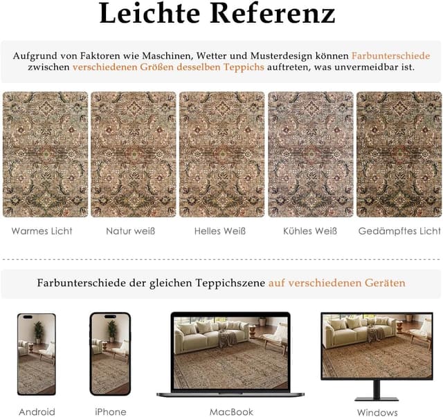 Detalle 2 de HUGEAR Vintage-Waschbarer Teppich 200x300