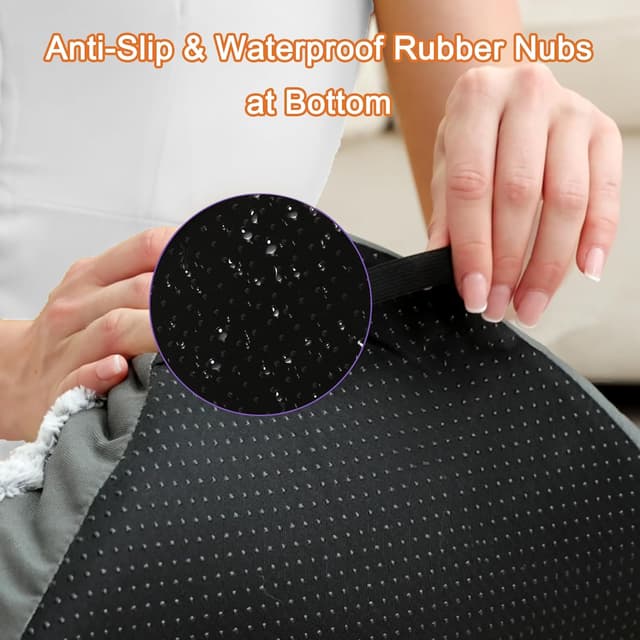 Detalle de POCBLUE Deluxe Washable Dog Bed & Crate Mat (29"x19"), Anti-Slip & Waterproof Base, Grey