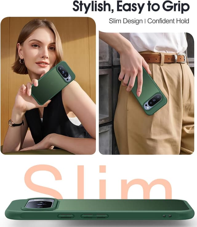 Detalle 2 de JAME for Google Pixel 10 / Pixel 10 Pro Case (Green) with 2 Pack Screen Protector