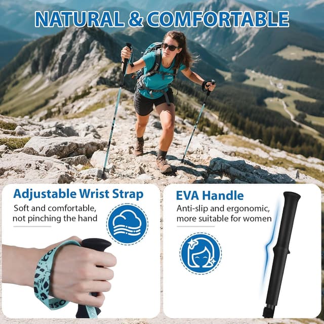 Thumbnail 4 de Qoosea Bastón de Senderismo para Mujer 110-125 cm