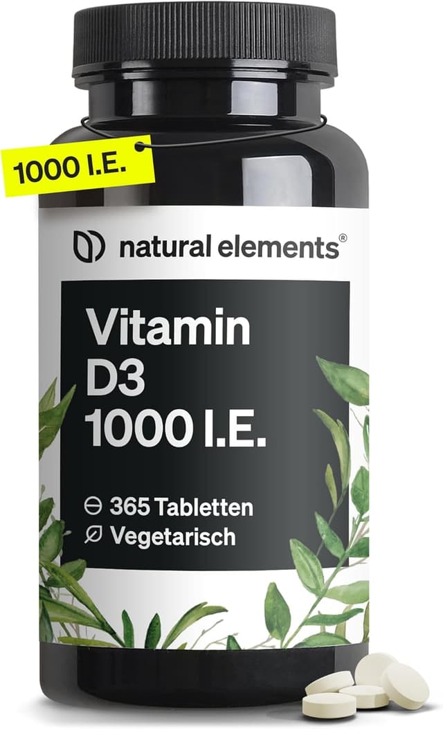 Imagen de natural elements Vitamin D3 1000 IE – 365 Tabletten im Jahresvorrat en OfertitasTOP