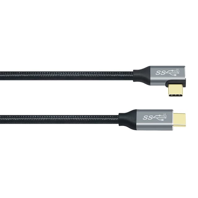 Detalle de DCHAV USB-C to USB-C cable (0.5m), 100W fast charging, 90° right-angle, USB 3.1 Gen 2 10Gbps PD 3.1
