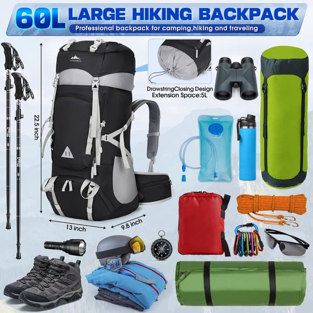 Thumbnail 5 de IGOLUMON Wanderrucksack 60L Trekkingrucksack