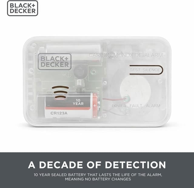 Detalle de Black+Decker Carbon Monoxide Detector 2 Pack with 10 Year Sealed Lithium Battery (Easy to install)